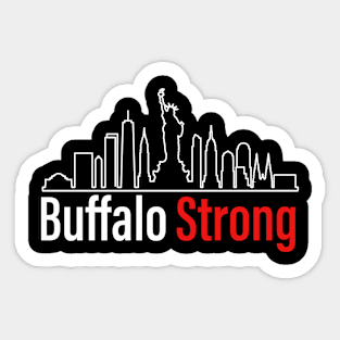 Buffalo Strong New York Skyline Graphic Pray For Buffalo Sticker